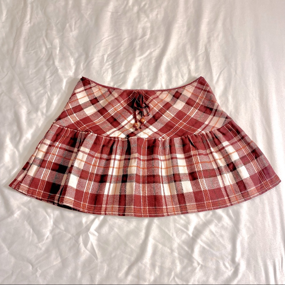 Y2k Schoolgirl Plaid Micro-Miniskirt